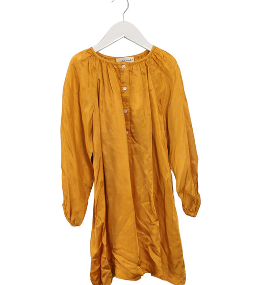 A Yellow Long Sleeve Dresses from April Showers in size 6T for girl. (Front View)