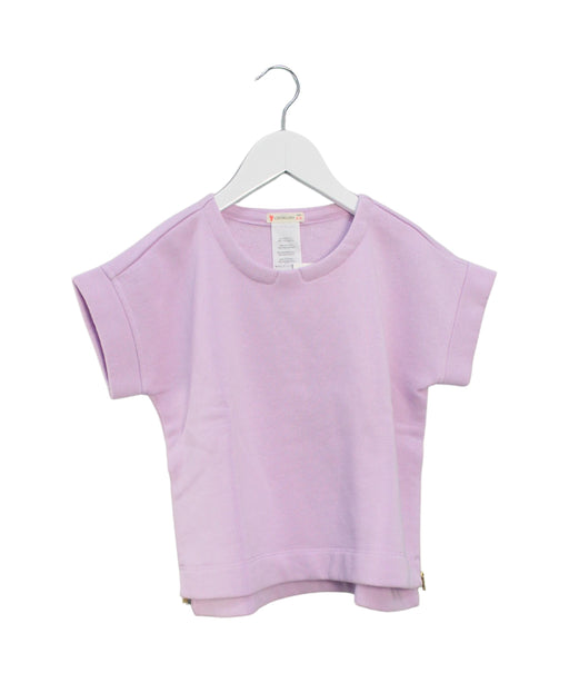 A Purple Short Sleeve Tops from Crewcuts in size 4T for girl. (Front View)