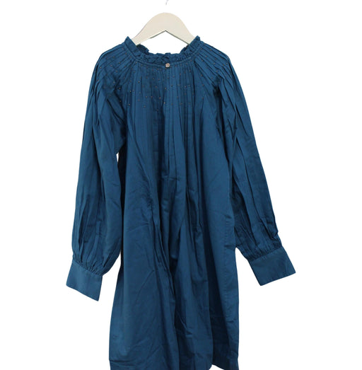 A Blue Long Sleeve Dresses from Velveteen in size 12Y for girl. (Front View)