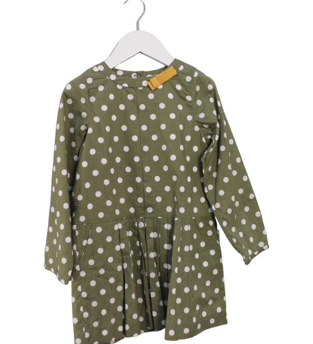 A Green Long Sleeve Dresses from Jacadi in size 5T for girl. (Front View)