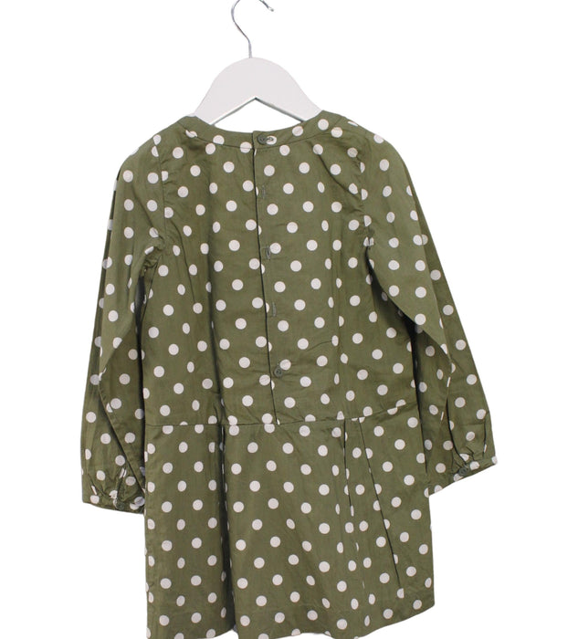 A Green Long Sleeve Dresses from Jacadi in size 5T for girl. (Back View)