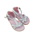A Blue Sandals from Jacadi in size 18-24M for girl. (Front View)