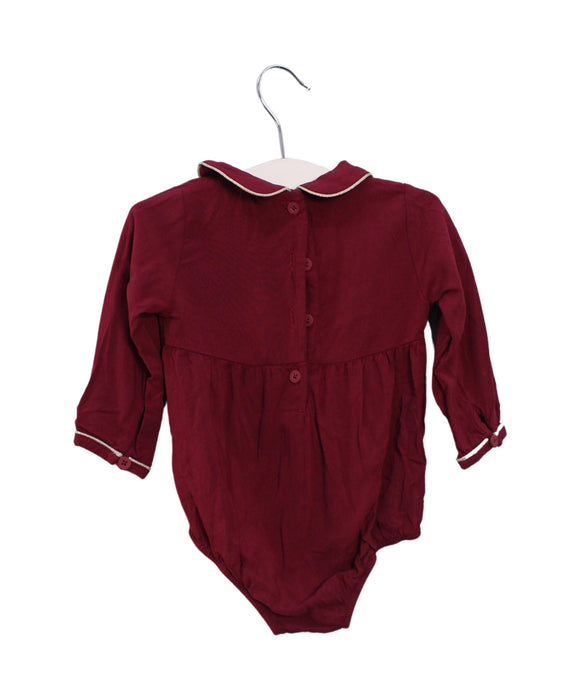 A Burgundy Long Sleeve Bodysuits from Mamas & Papas in size 3-6M for girl. (Back View)