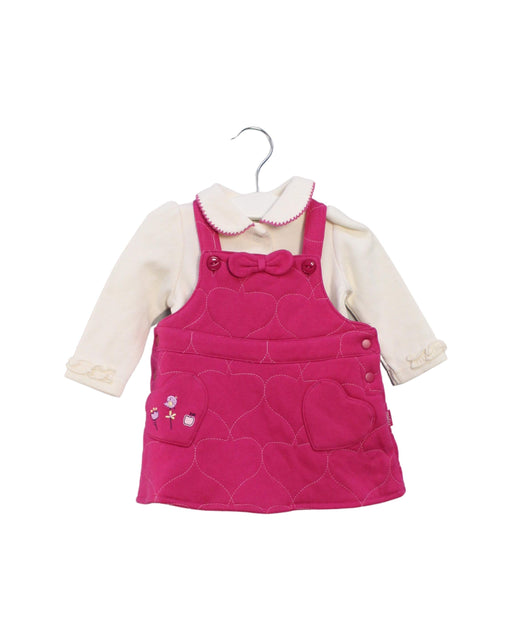 A Ivory Overall Sets from Mides in size 0-3M for girl. (Front View)