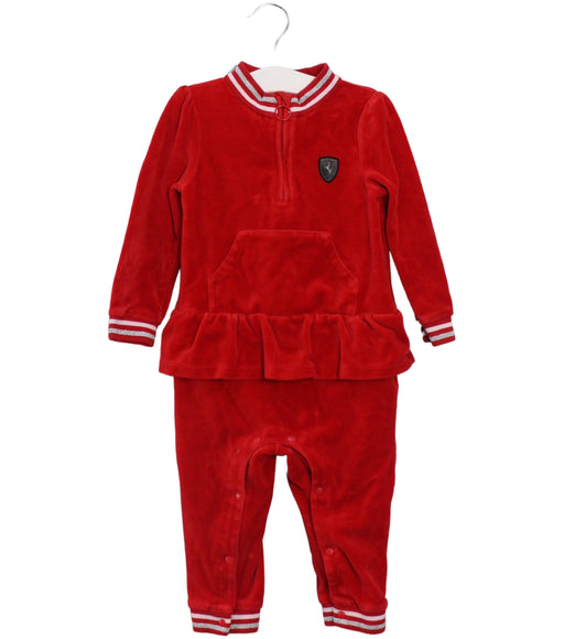 A Red Long Sleeve Jumpsuits from Ferrari in size 6-12M for girl. (Front View)