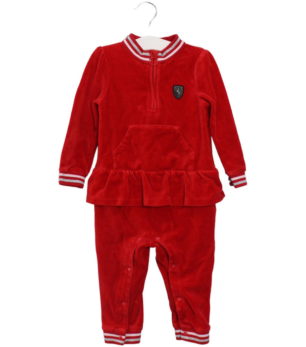 A Red Long Sleeve Jumpsuits from Ferrari in size 6-12M for girl. (Front View)