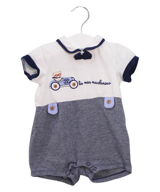 A White Short Sleeve Rompers from Chicco in size 3-6M for girl. (Front View)