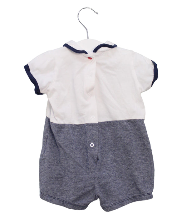A White Short Sleeve Rompers from Chicco in size 3-6M for girl. (Back View)