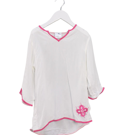 A White Cover Ups from Snapper Rock in size 4T for girl. (Front View)