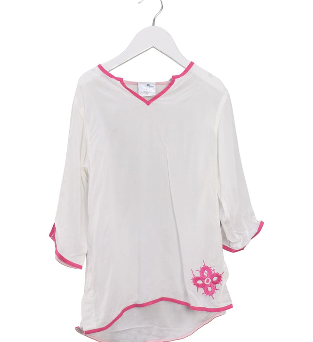 A White Cover Ups from Snapper Rock in size 4T for girl. (Front View)