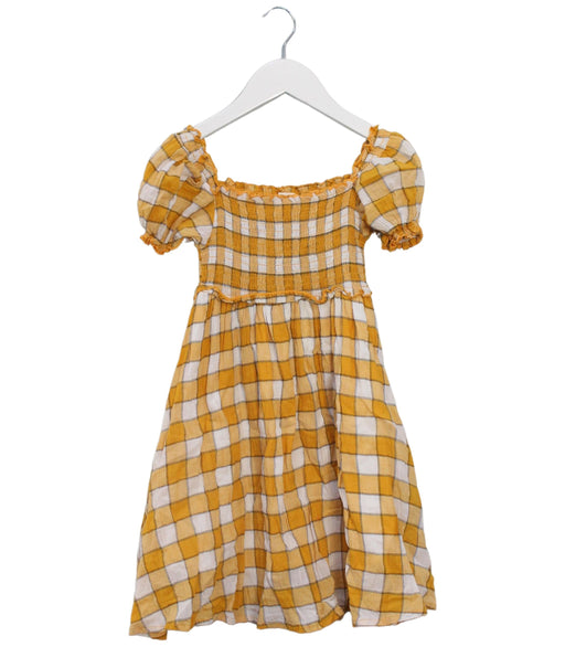 A Yellow Short Sleeve Dresses from Seed in size 3T for girl. (Front View)