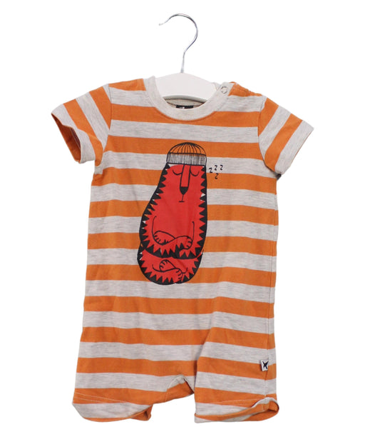 A Orange Short Sleeve Rompers from Minti in size 3-6M for boy. (Front View)