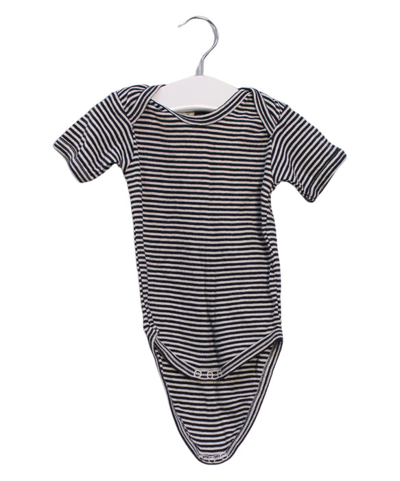 A Navy Short Sleeve Bodysuits from Nature Baby in size 3-6M for boy. (Front View)