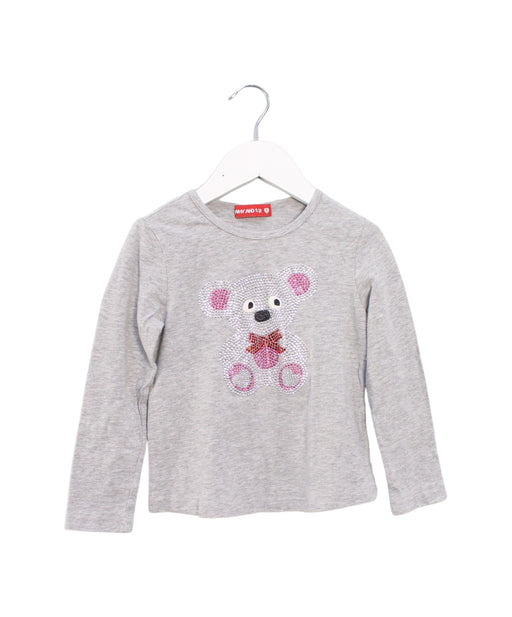 A Grey Long Sleeve Tops from Why and 1/2 in size 5T for girl. (Front View)
