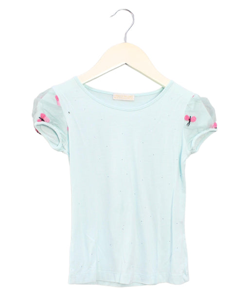 A Teal Short Sleeve Tops from I Pinco Pallino in size 6T for girl. (Front View)
