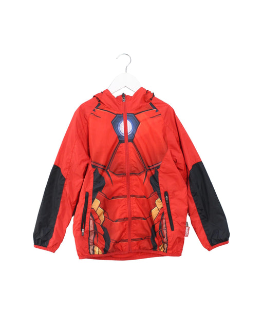A Red Lightweight Jackets from Marvel in size 10Y for boy. (Front View)