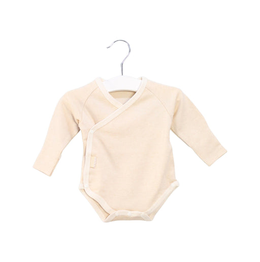 A Beige Long Sleeve Bodysuits from Natures Purest in size 0-3M for girl. (Front View)