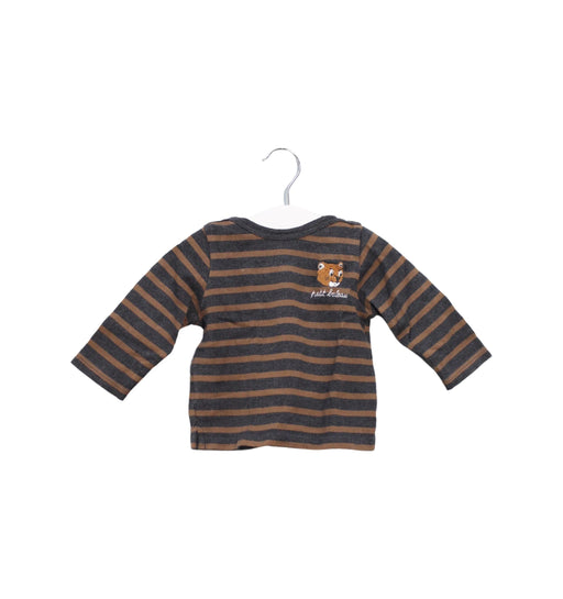 A Brown Long Sleeve Tops from Petit Bateau in size 3-6M for boy. (Front View)