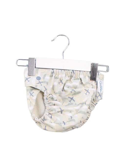 A Green Swim Diapers from GroVia in size O/S for neutral. (Front View)