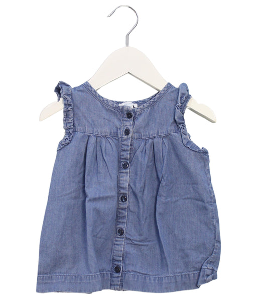 A Blue Sleeveless Tops from Jacadi in size 2T for girl. (Front View)