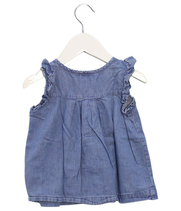 A Blue Sleeveless Tops from Jacadi in size 2T for girl. (Back View)