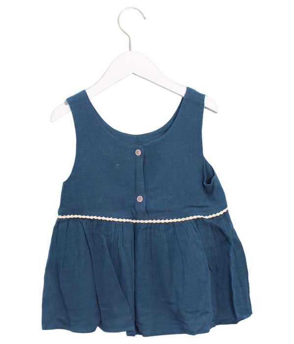 A Blue Sleeveless Tops from Louise Misha in size 8Y for girl. (Back View)