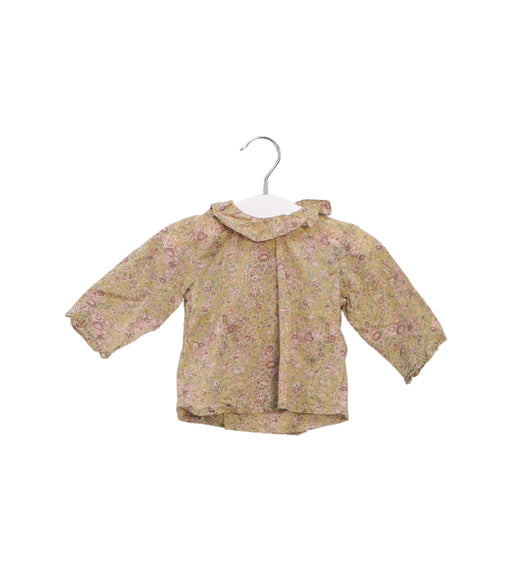 A Beige Long Sleeve Tops from Bonpoint in size 0-3M for girl. (Front View)