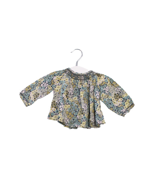 A Green Long Sleeve Tops from Bonpoint in size 0-3M for girl. (Front View)