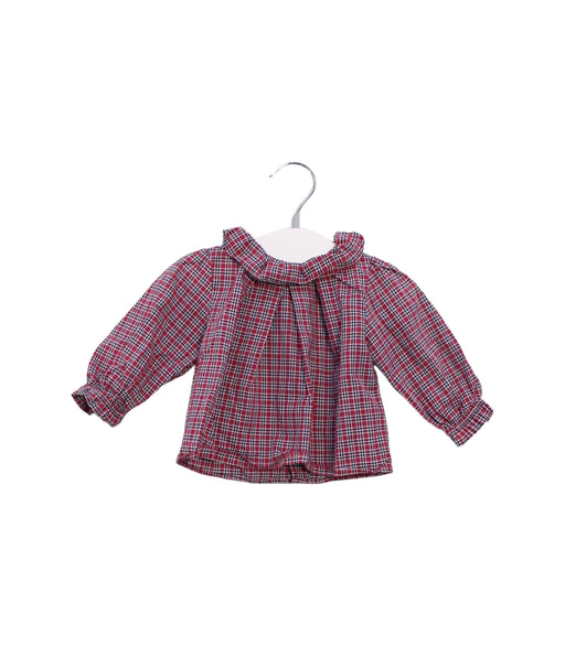 A Red Long Sleeve Tops from Jacadi in size 0-3M for girl. (Front View)