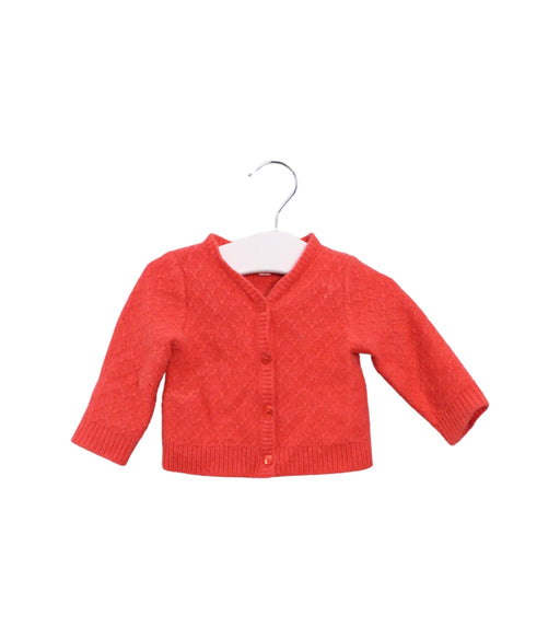 A Red Cardigans from Bonpoint in size 3-6M for girl. (Front View)