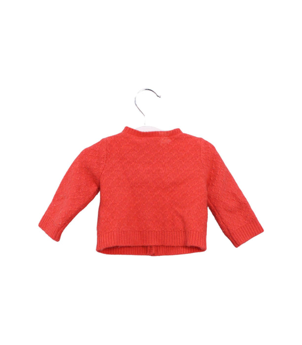 A Red Cardigans from Bonpoint in size 3-6M for girl. (Back View)