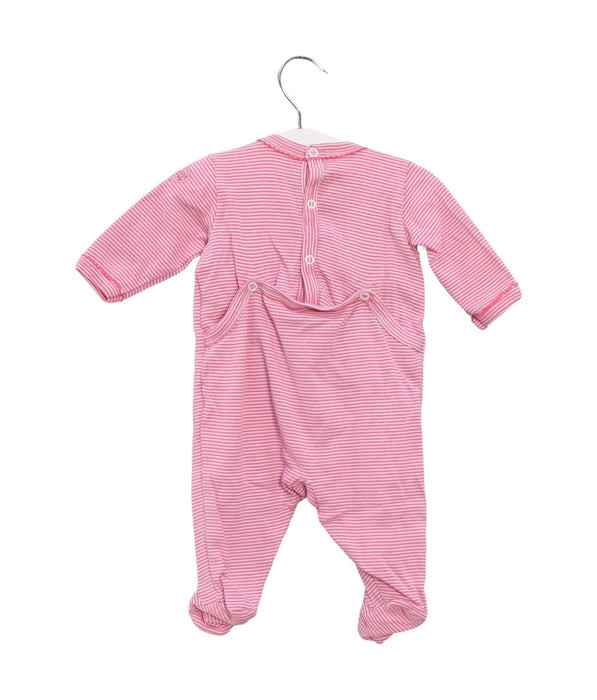 A Pink Onesies from Petit Bateau in size 0-3M for girl. (Back View)