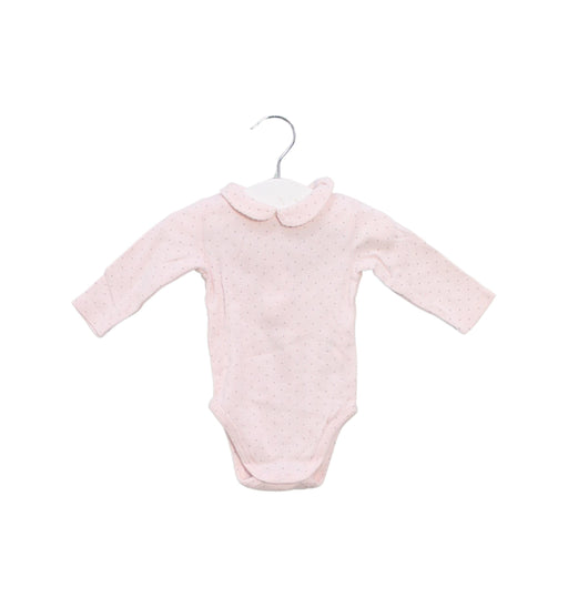 A Pink Long Sleeve Bodysuits from Cyrillus in size 0-3M for girl. (Front View)