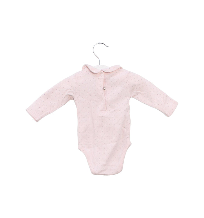 A Pink Long Sleeve Bodysuits from Cyrillus in size 0-3M for girl. (Back View)