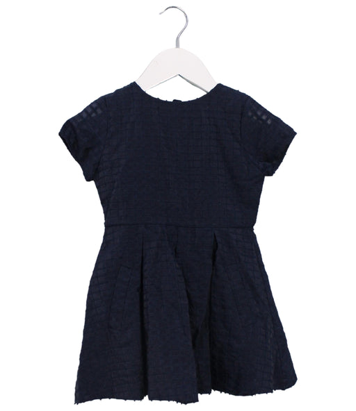 A Navy Short Sleeve Dresses from Seed in size 2T for girl. (Front View)