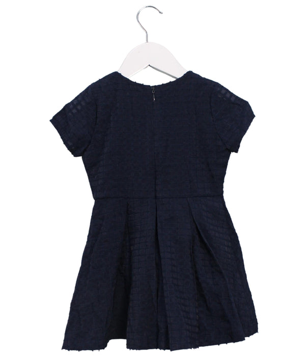 A Navy Short Sleeve Dresses from Seed in size 2T for girl. (Back View)