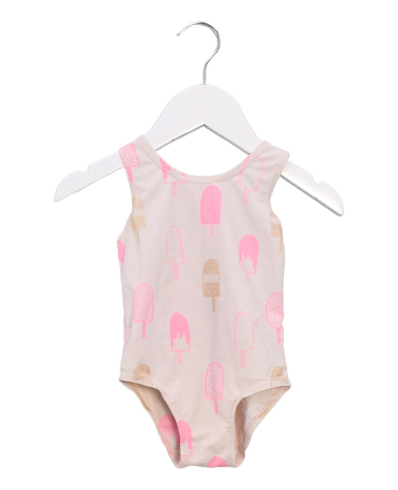 A Pink Swimsuits from Seed in size 3-6M for girl. (Front View)