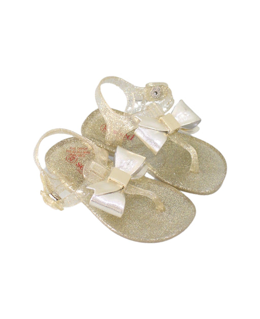 A Gold Sandals from Seed in size 3T for girl. (Front View)