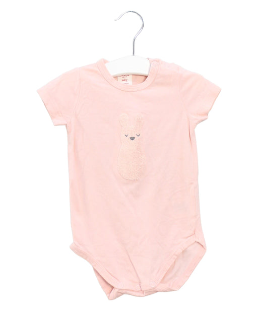 A Pink Short Sleeve Bodysuits from Seed in size 3-6M for girl. (Front View)