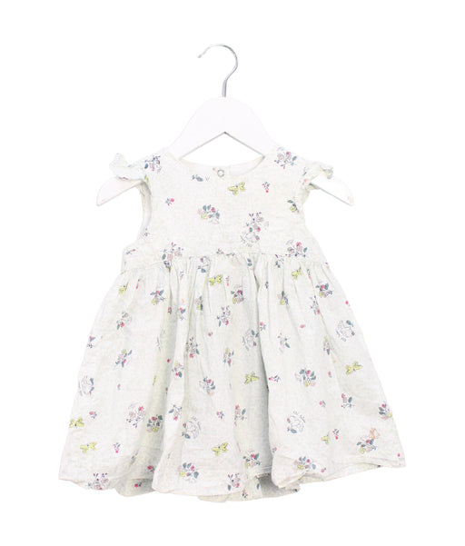 A Green Sleeveless Dresses from Petit Bateau in size 6-12M for girl. (Front View)