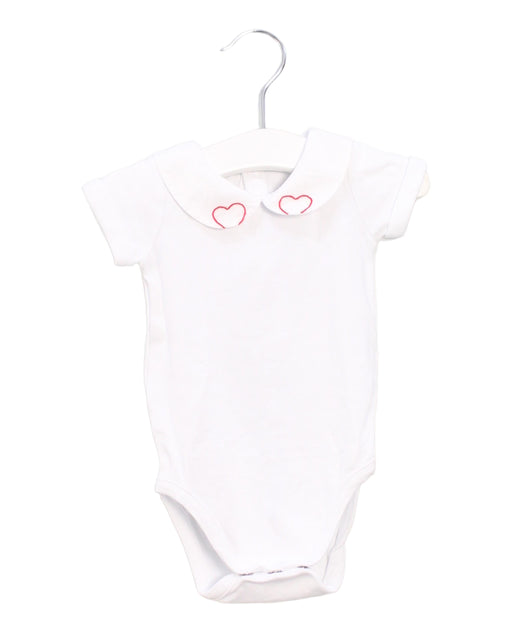 A White Short Sleeve Bodysuits from Jacadi in size 3-6M for girl. (Front View)