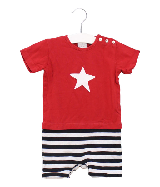 A Red Short Sleeve Rompers from Agnes b. in size 3-6M for boy. (Front View)