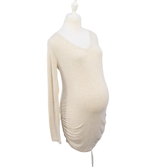 A Beige Long Sleeve Tops from Motherhood Maternity in size XS for maternity. (Front View)
