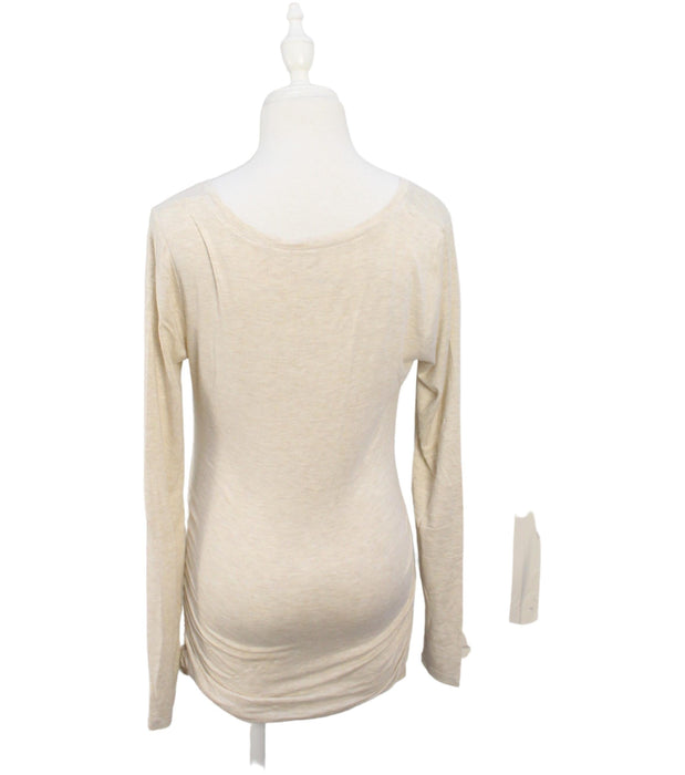 A Beige Long Sleeve Tops from Motherhood Maternity in size XS for maternity. (Back View)