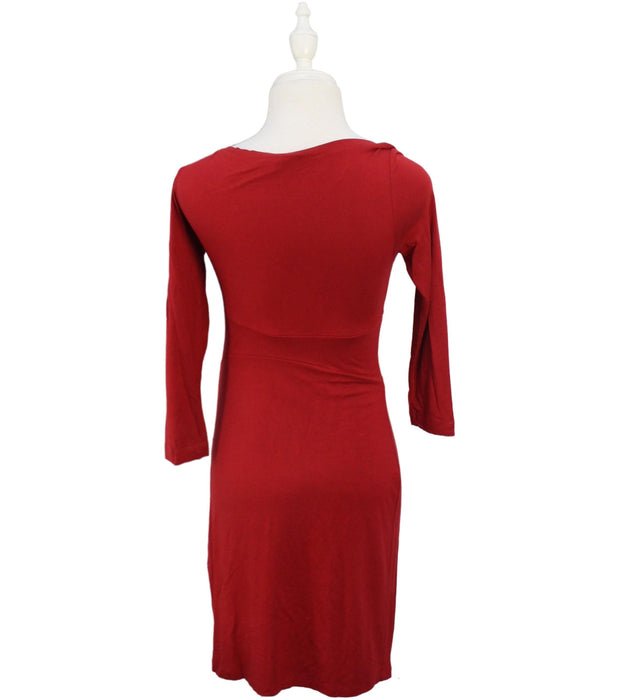 A Red Long Sleeve Dresses from Isabella Oliver in size S for maternity. (Back View)