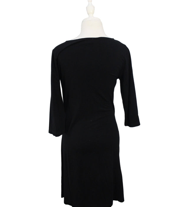 A Black Long Sleeve Dresses from Seraphine in size S for maternity. (Back View)