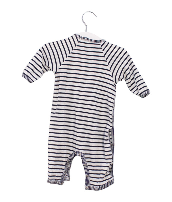 A Navy Long Sleeve Jumpsuits from Petit Bateau in size 0-3M for boy. (Back View)