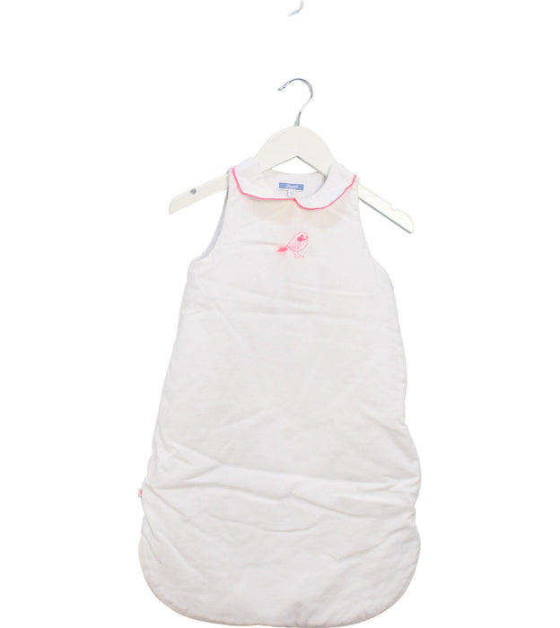 A White Sleepsacs from Jacadi in size 0-3M for girl. (Front View)