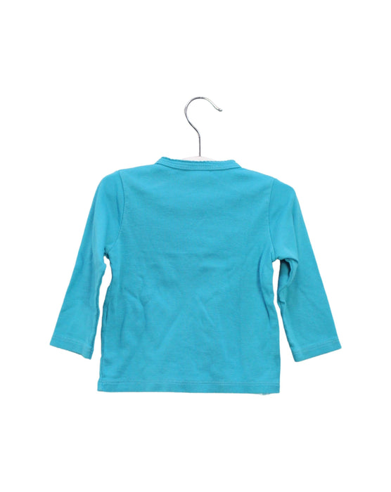 A Teal Long Sleeve Tops from Petit Bateau in size 6-12M for girl. (Back View)