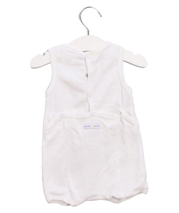 A White Sleeveless Rompers from Jacadi in size 3-6M for boy. (Back View)